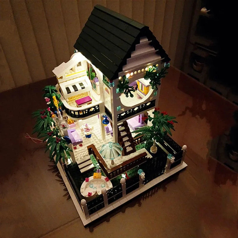 MOC Street Expert City Romantic House Bricks Toy