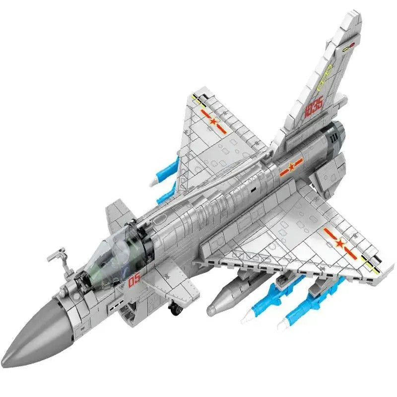 Military Aircraft MOC J-10B Fighter Jet Bricks Toys
