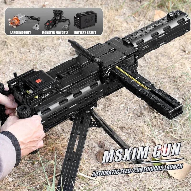 MOC Military Motorized Maxim Burst Gun Bricks Toys 14009