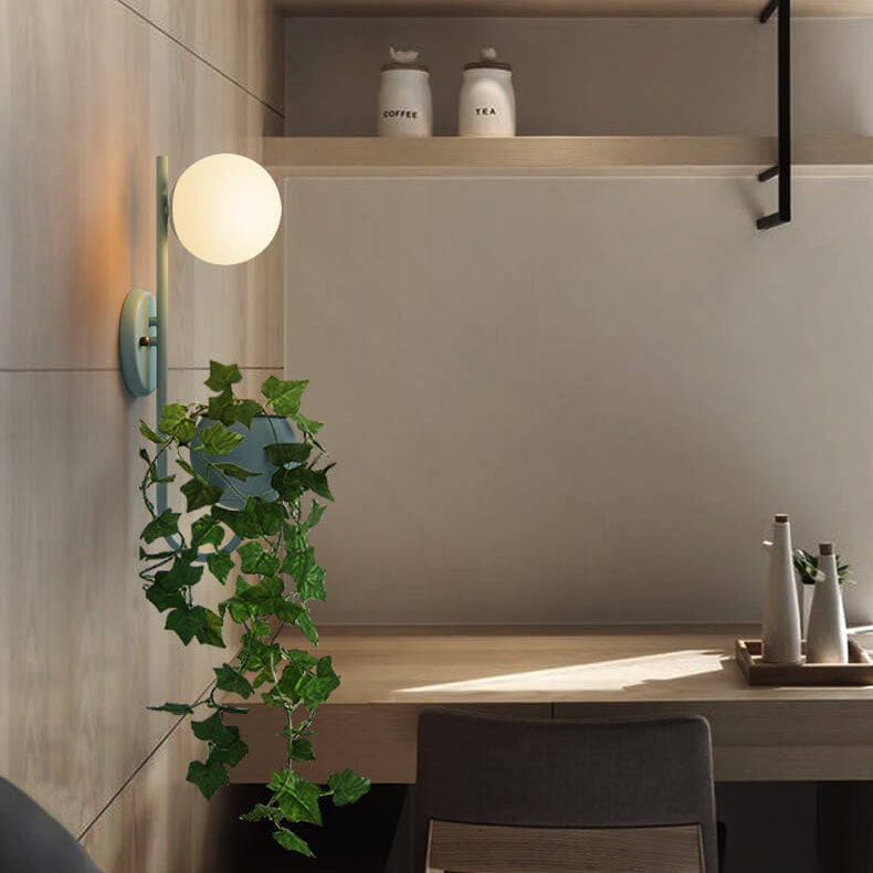 Sphere Box Planting Pot Decoration Wall Sconce Lamps