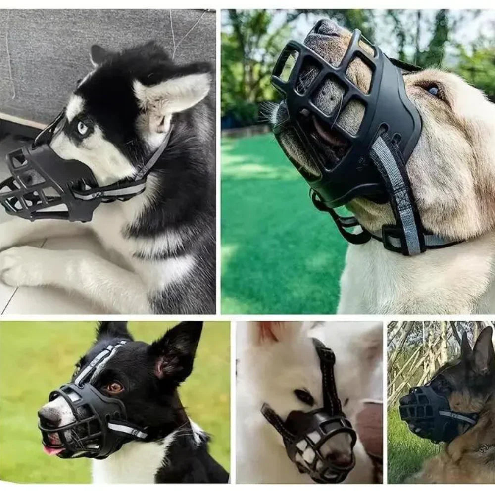 Breathable Mesh Dog Muzzle, Adjustable, 6 Sizes