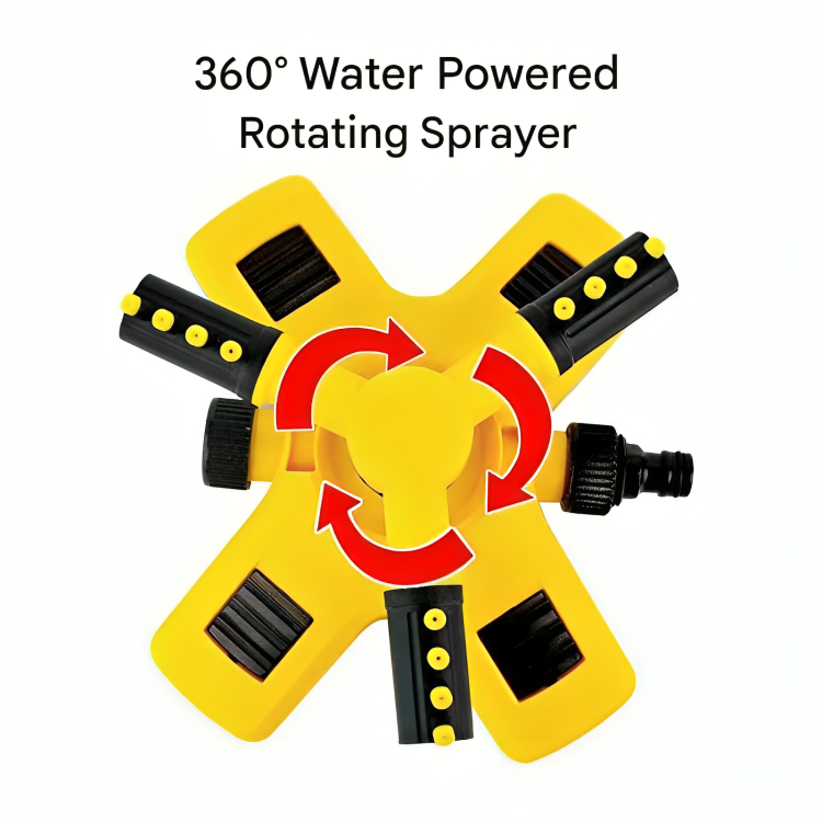 Rotating Garden Sprinkler with 4 Adjustable Nozzles