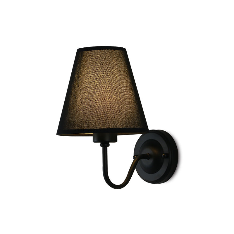 Dome Conical Iron Fabric 1-Light Wall Sconce Lamp