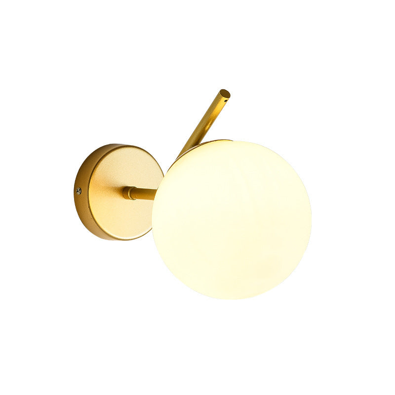 Minimalist Spherical Iron Glass 1-Light Wall Sconce Lamp