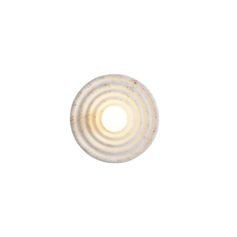Round Corrugated Resin Glass 1-light Wall Sconce Lamp