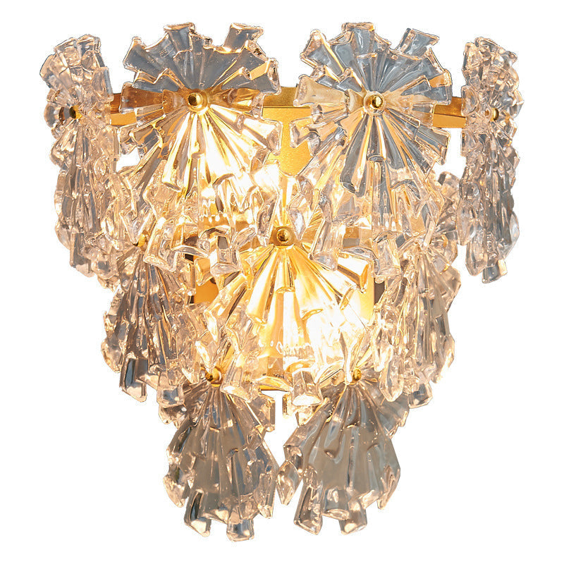Snowflake Shape Iron Crystal 2 - Light Wall Sconce Lamp