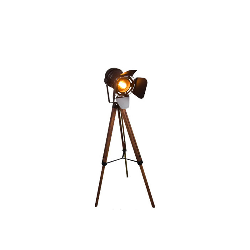 Creative Camera Iron Wood Standing Floor Lamp