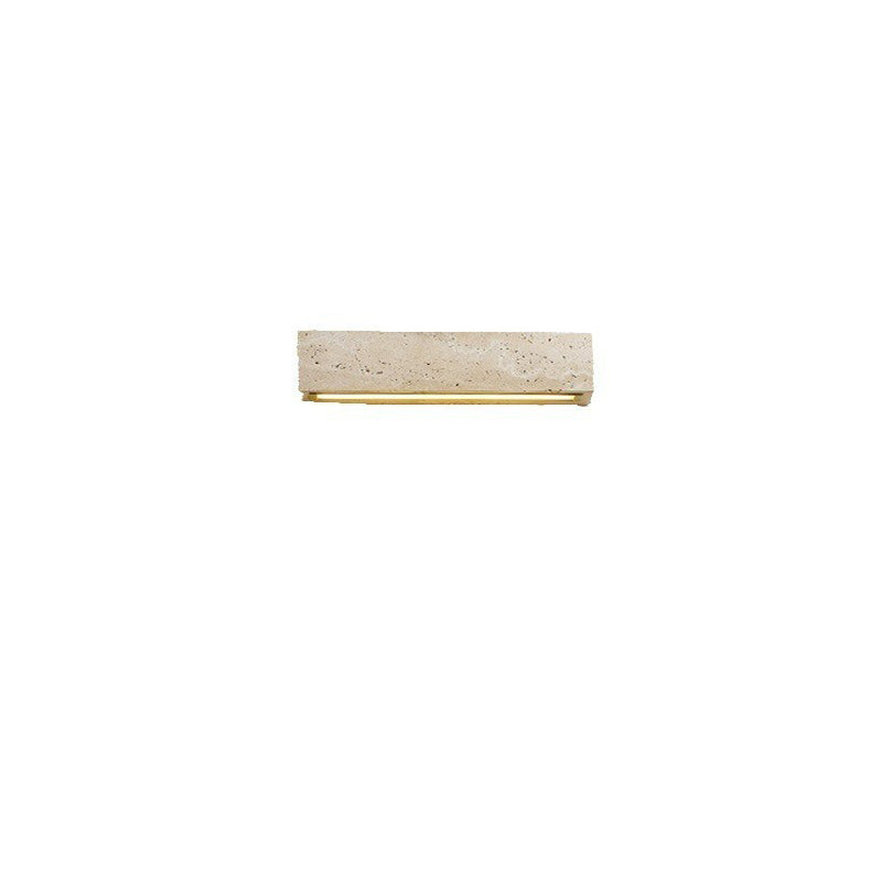 Rectangle Cube Yellow Travertine LED Wall Sconce Lamp