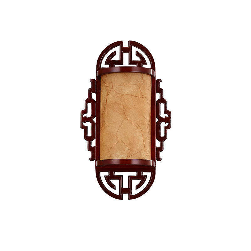Chinese Lampshade Wood 1/2 - Light Wall Sconce Lamp