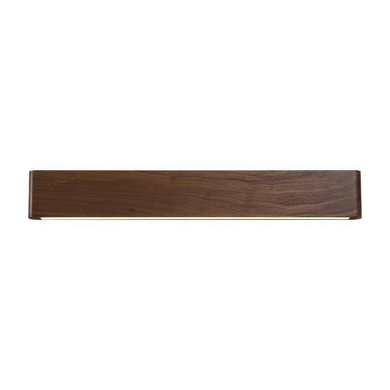 Rectangular Strip Aluminum Walnut PC LED Wall Sconce Lamp