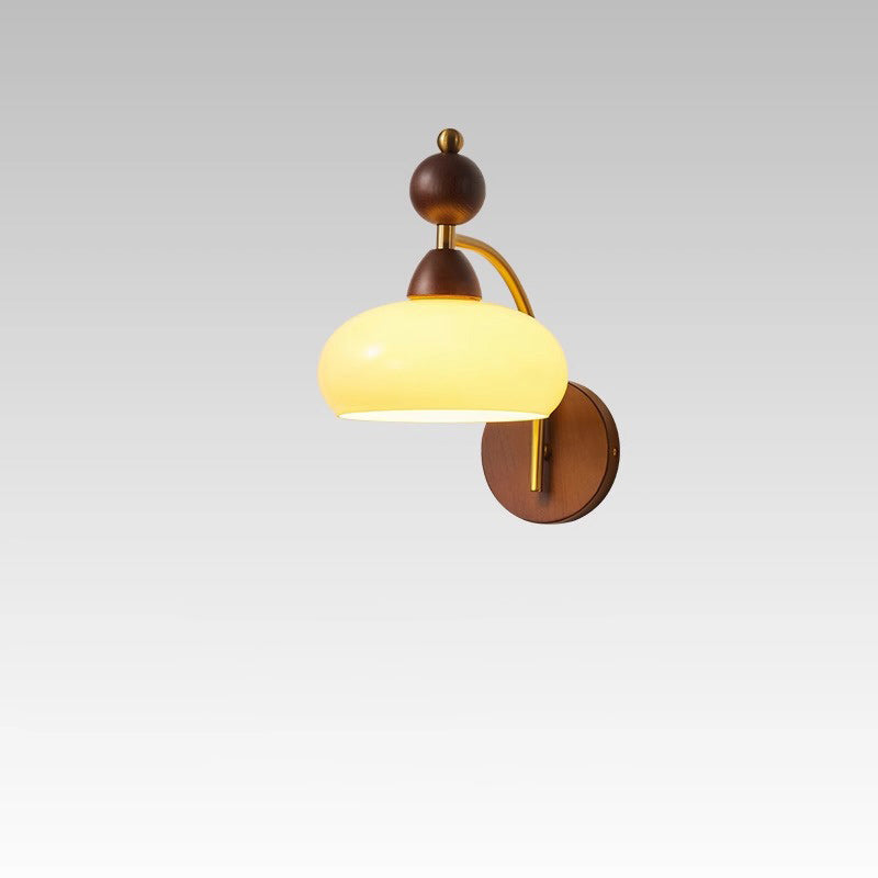 Round Lampshade Ash Hardware 1 - Light Wall Sconce Lamp