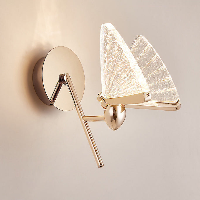 Butterfly Acrylic Lampshade Iron LED Wall Sconce Lamp