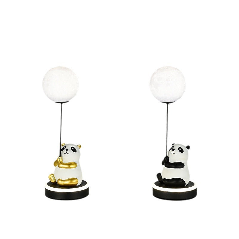 Creative Panda Resin LED Bedroom Table Lamp