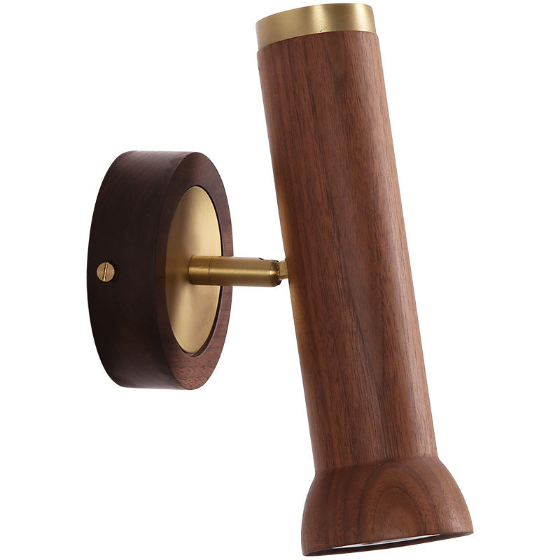 Japanese Copper Walnut Lampshade 1 - Light Wall Sconce Lamp