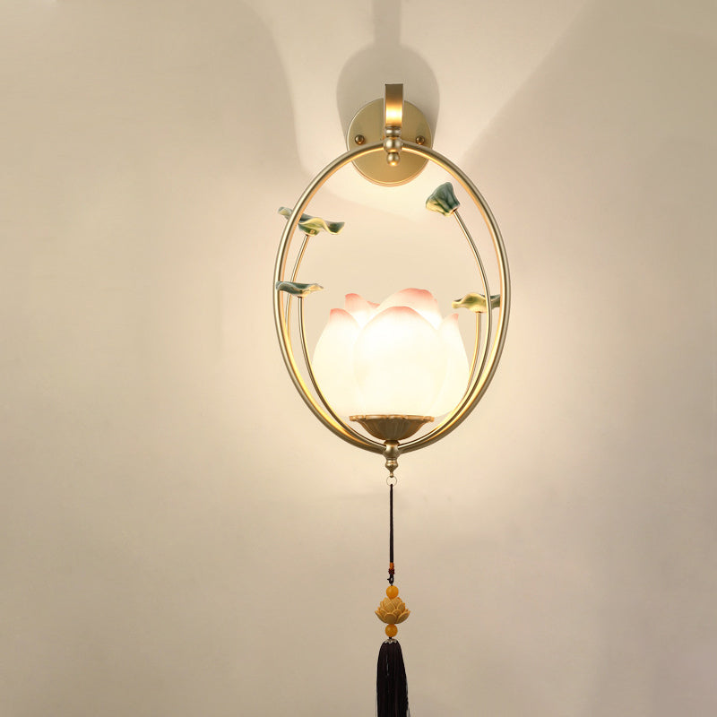 Chinese Resin Ceramics Iron 1 - Light Wall Sconce Lamp