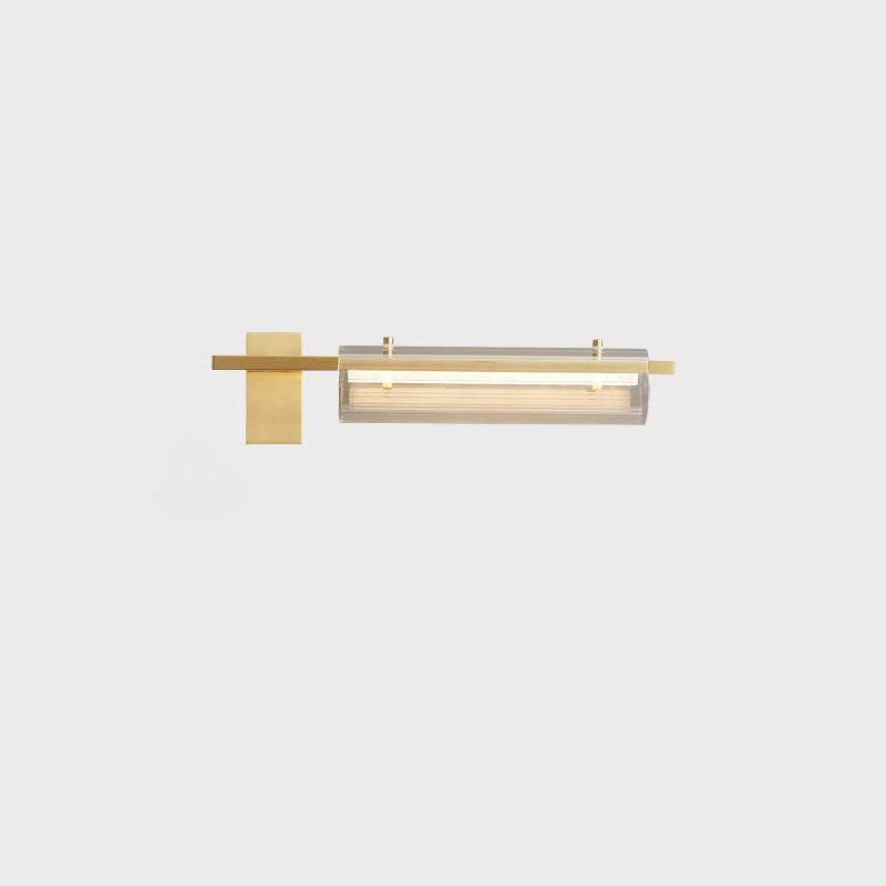 Copper Glass LED Cylinder Wall Sconce