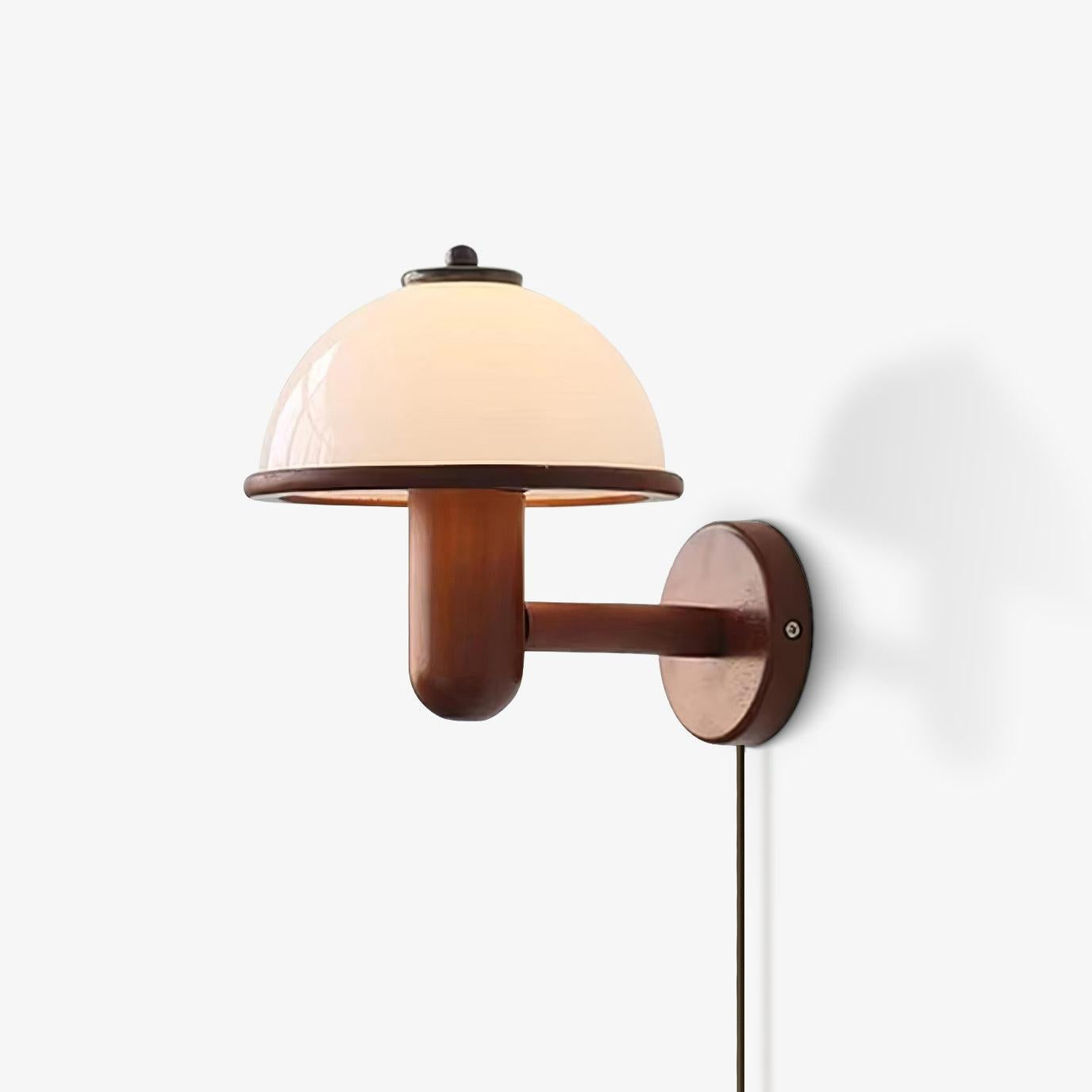 Half Circle Solid Wood Acrylic 1-Light Wall Sconce Lamp