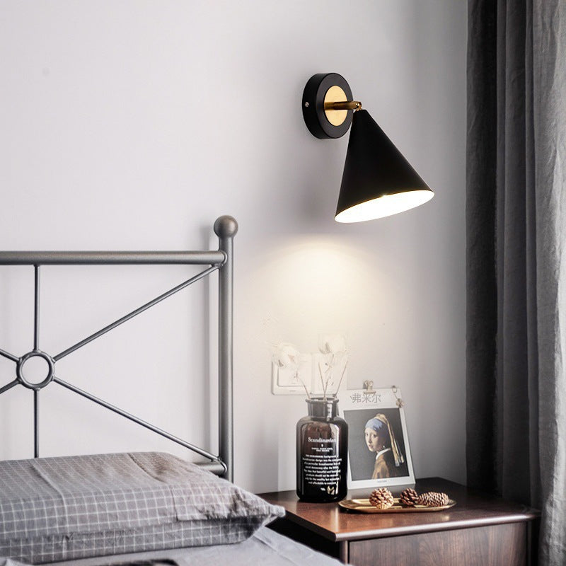 Iron Cone Shade 1-Light Rotatable Wall Sconce Lamp