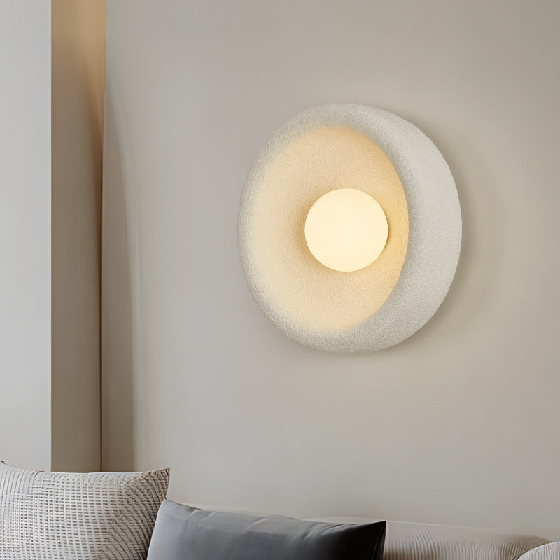 Minimalist Polystyrene Bowl-Shaped 1-Light Wall Sconce Lamp