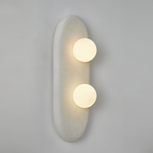 Japanese Oval Globe Shade 2-Light Wall Sconce Lamp