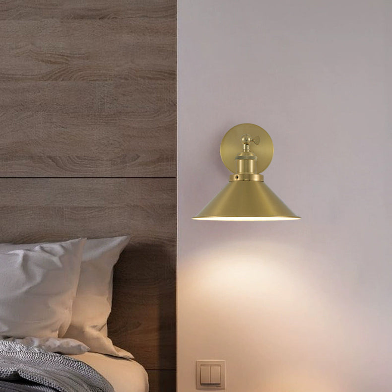 Contemporary Retro Iron Round Cone 1-Light Wall Sconce Lamp