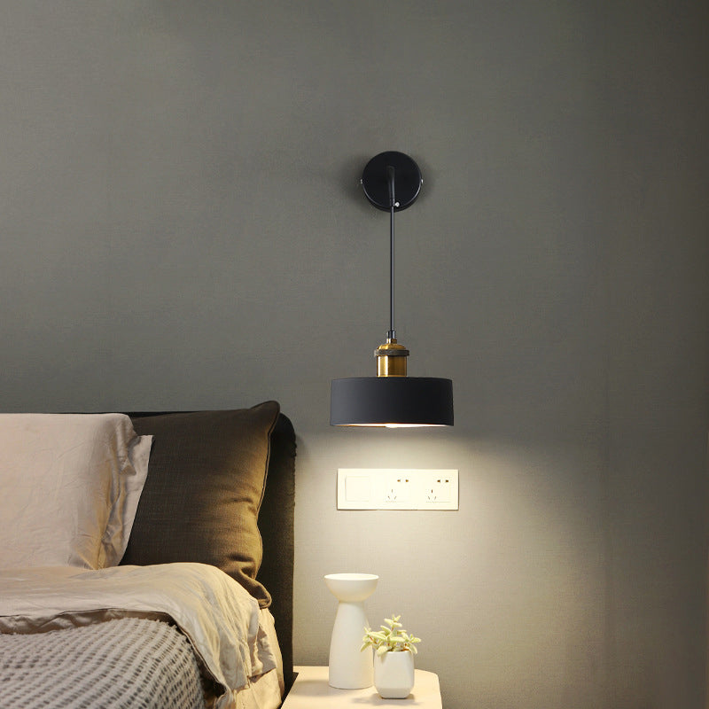 Nordic Metal & Resin Cylindrical 1-Light Wall Sconce Lamp