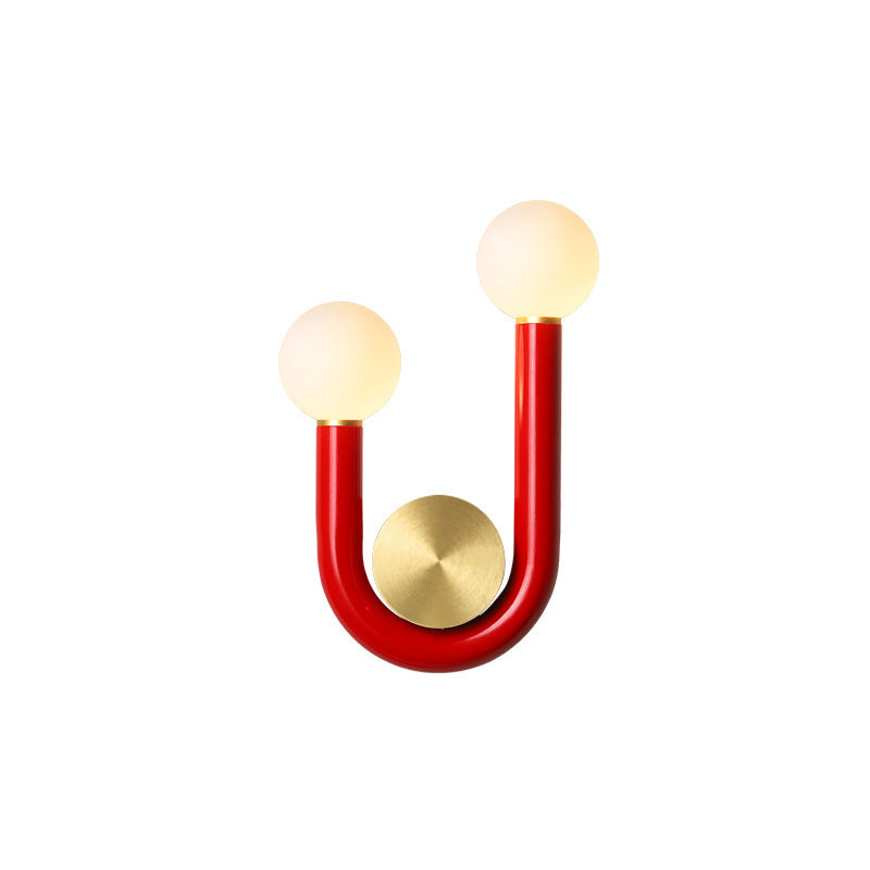 Japanese Aluminum U Shaped Round LED Wall Sconce Lamp