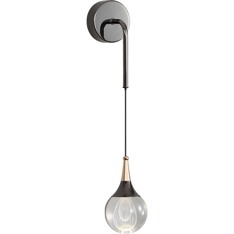 Crystal Ball Aluminum Iron Round 1-Light Wall Sconce Lamp