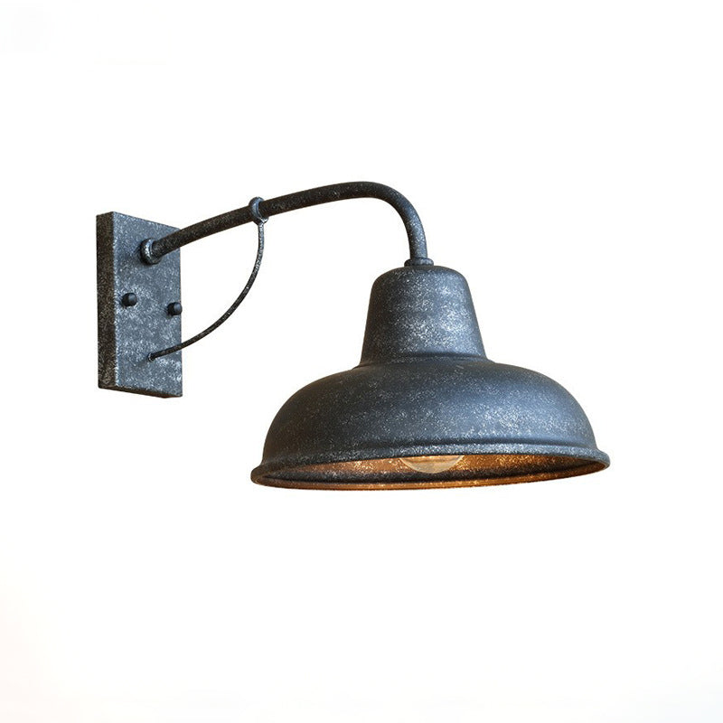 Traditional Iron Round Rectangular 1-Light Wall Sconce Lamp