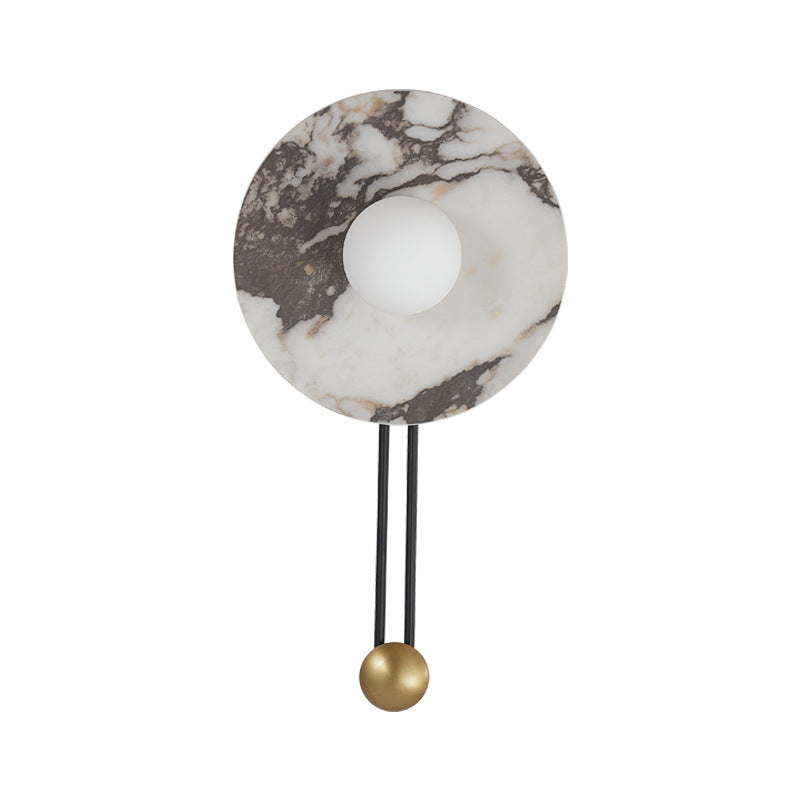 French & Iron Spherical Round 1-Light Wall Sconce Lamp