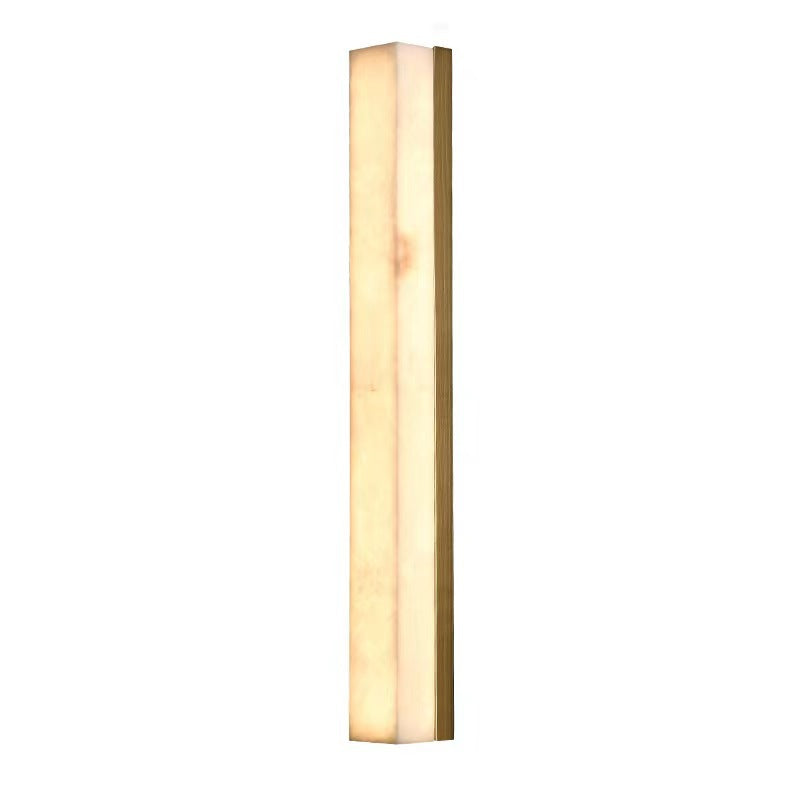 Brass Alabaster Rectangular LED Wall Sconce Lamp