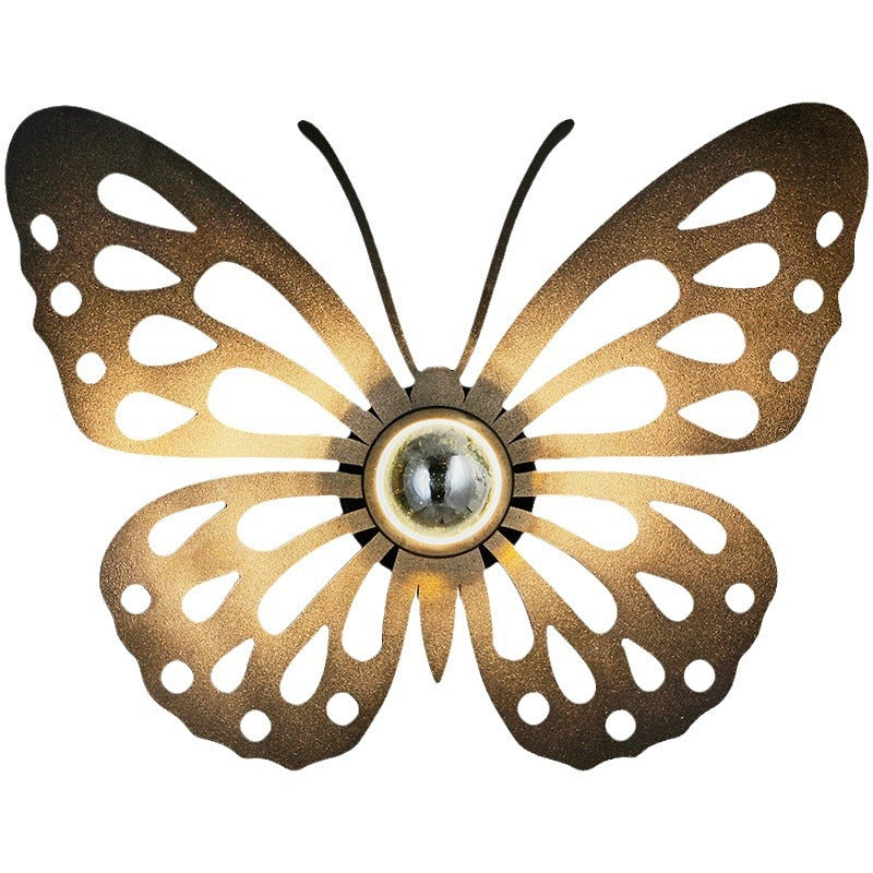 Iron Deer Butterfly Snowflake 1-Light Wall Sconce Lamp
