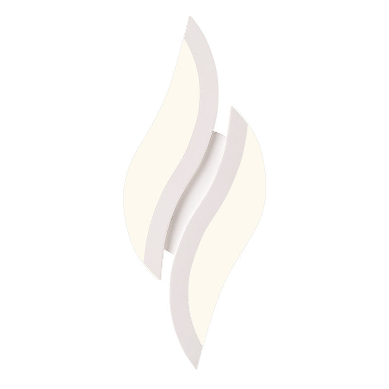 Minimalist Iron & Acrylic Leaf-Shaped LED Wall Sconce Lamp