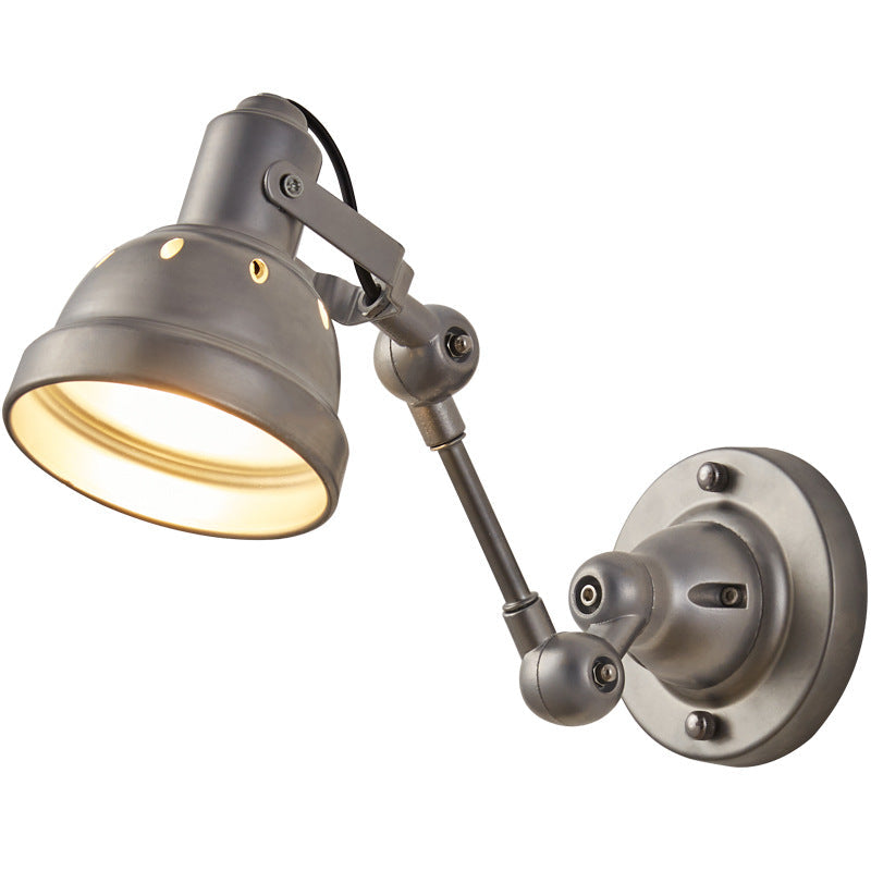 Aluminum Iron Half-Dome Adjustable 1-Light Wall Sconce Lamp