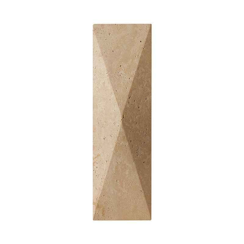 Outdoor Rectangular Yellow Travertine LED Wall Sconce Lamp