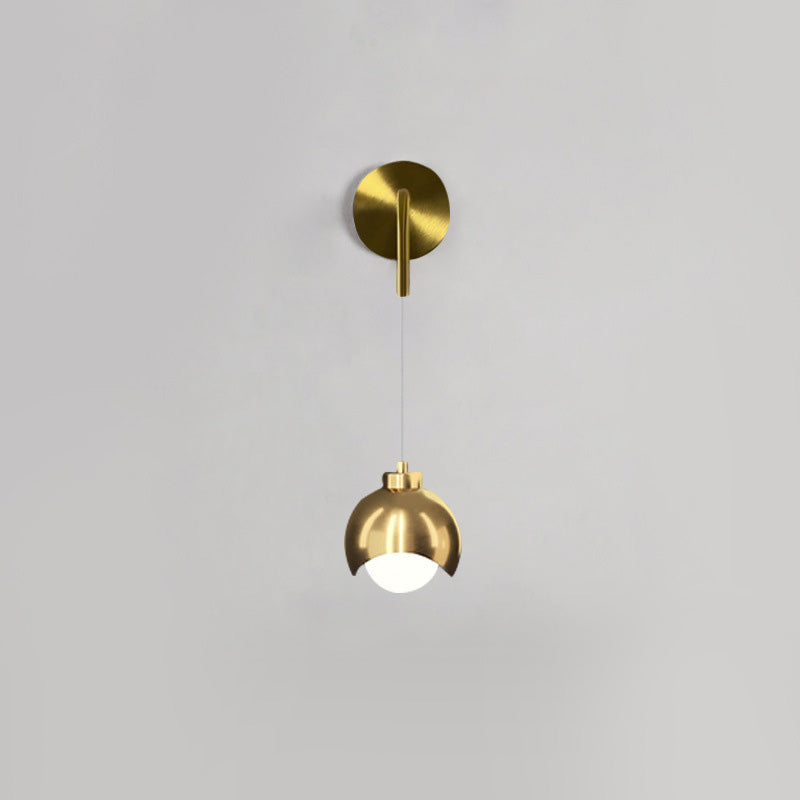 Scandinavian Spherical Glass Iron 1-Light Wall Sconce Lamp