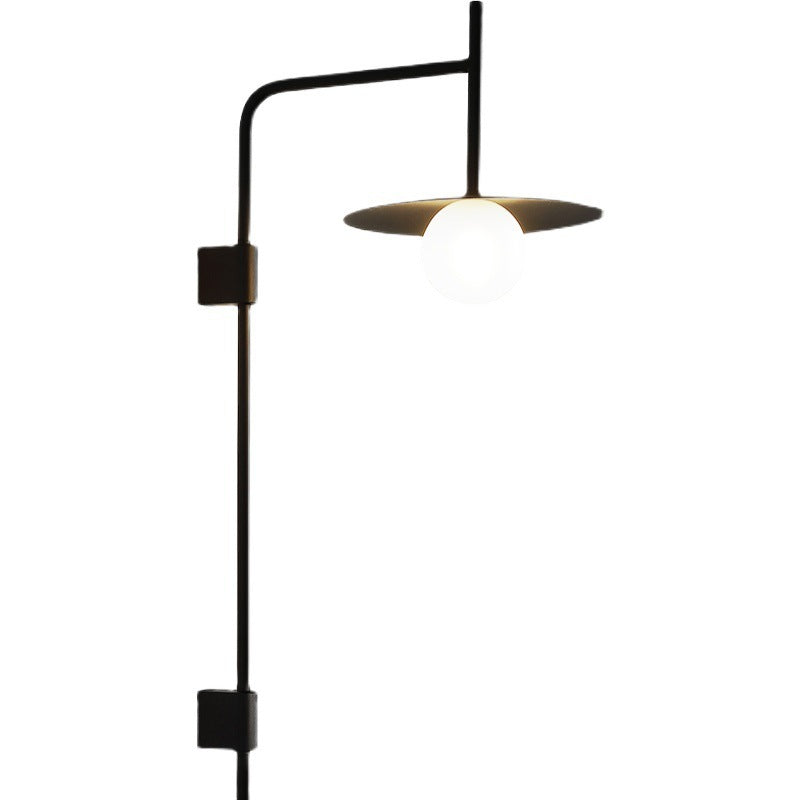 Right Flying Saucer Iron Glass 1-Light Wall Scone Lamp