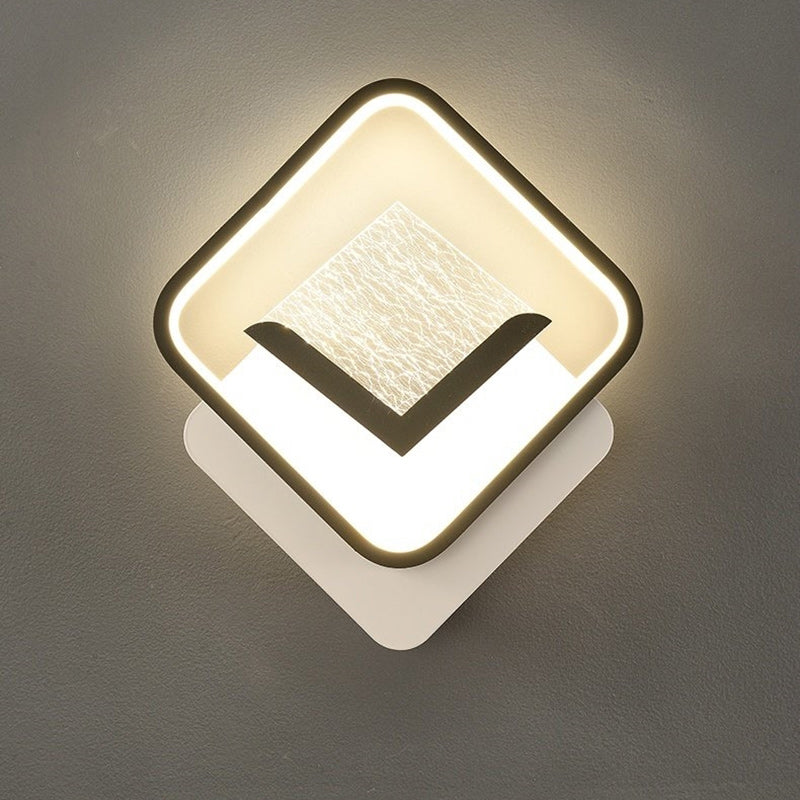 Rhombus Feather Iron Plastic Acrylic LED Wall Scone Lamp