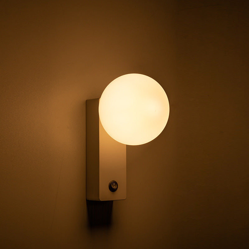 Simplicity Orb Aluminum ABS 1-Light Wall Sconce Lamp
