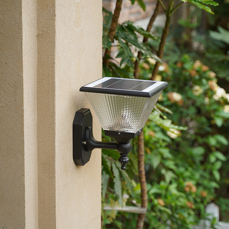 Solar Square Round Aluminum PC LED Wall Sconce Lamp
