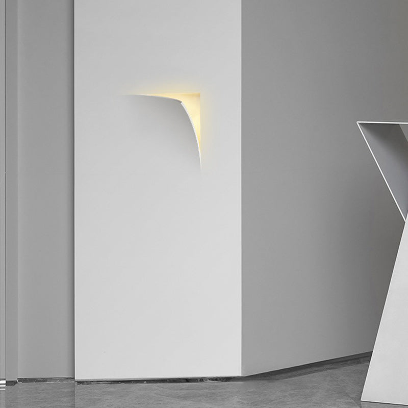 Minimalist Square Opening Plaster 1-Light Wall Sconce Lamp
