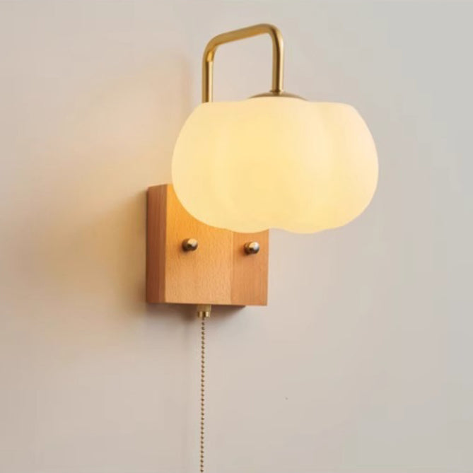 Square Base Iron Plastic Shade 1-Light Wall Sconce Lamp