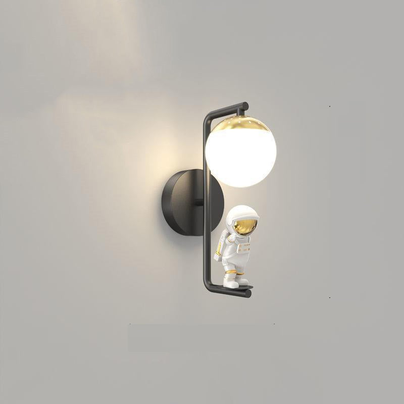 Orb Astronaut Iron Resin Acrylic LED Wall Sconce Lamp