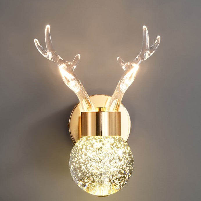 Round Antler Aluminum Crystal Acrylic LED Wall Sconce Lamp