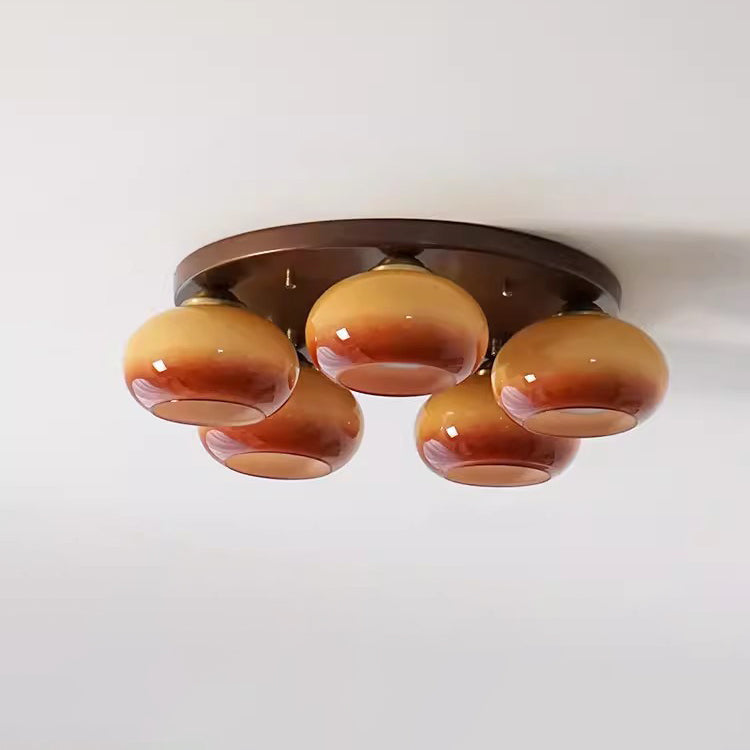 Contemporary Glass Iron Ceiling Light
