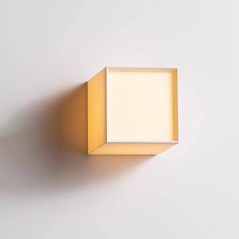 Japanese Square Fabric Shade LED Wall Sconce Lamp