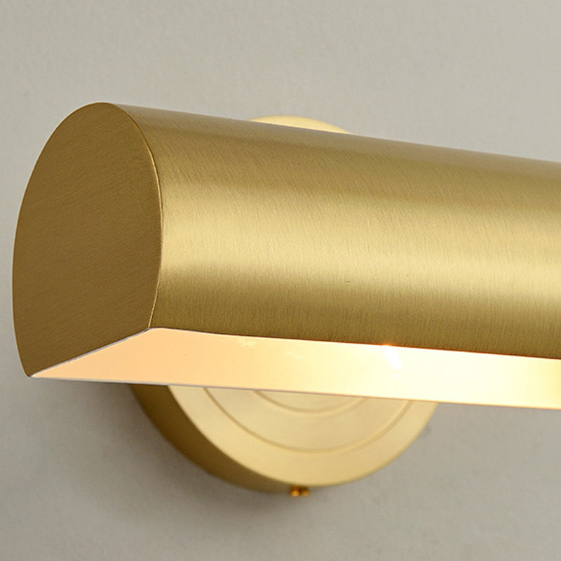 Long Cylinder Brass 2-Light Vanity Light Wall Sconce Lamp