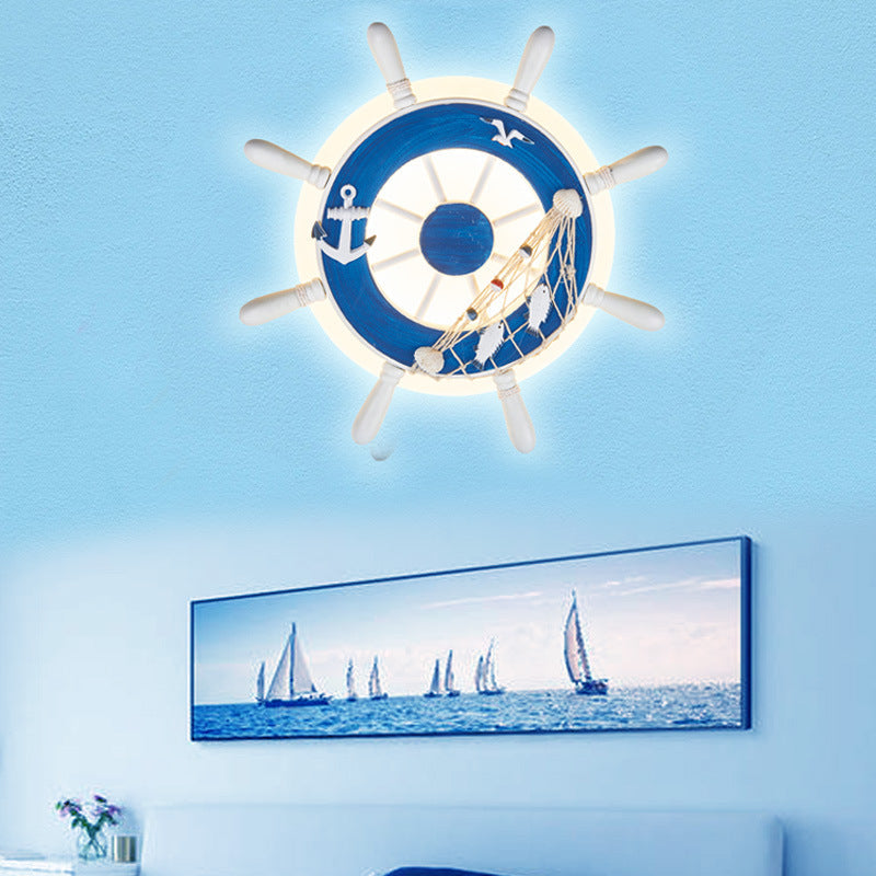 Coastal Rudder Resin Twine Acrylic LED Wall Sconce Lamp