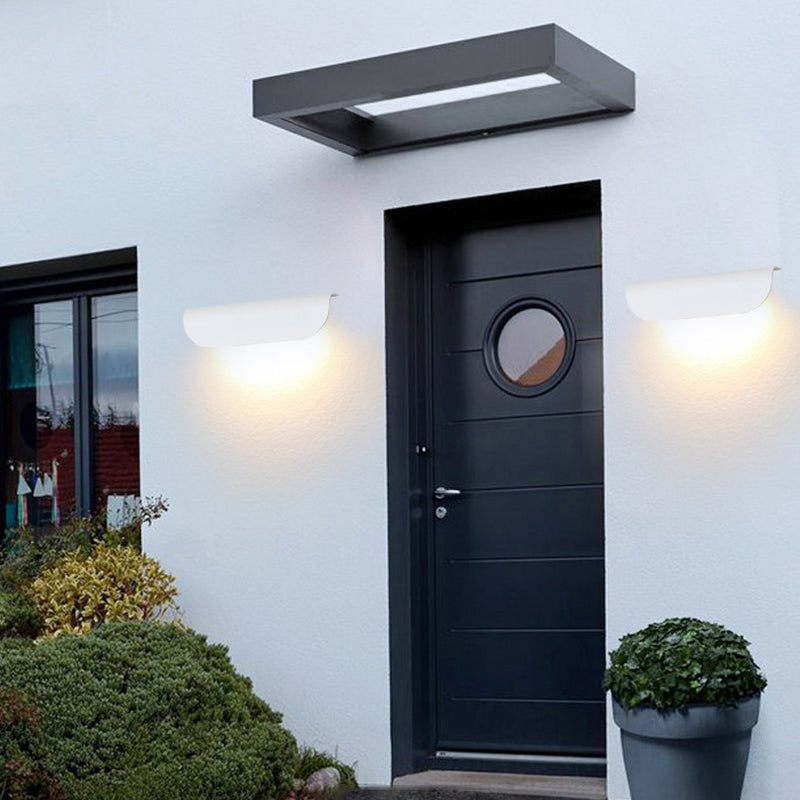 Outdoor Rectangle Aluminum Glass LED Wall Sconce Lamp