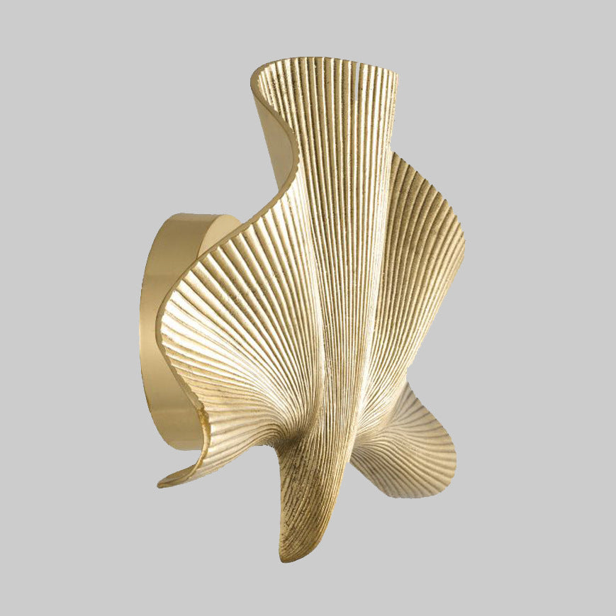 Luxury Ginkgo Leaf All Copper 1-Light Wall Sconce Lamp